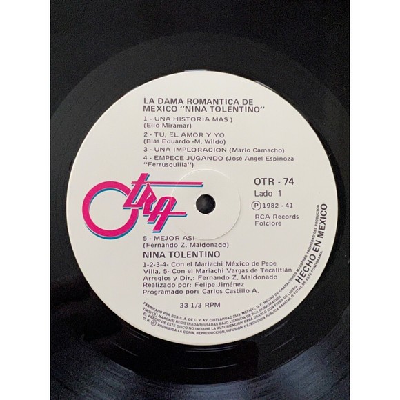 Nina Tolentino Ruina Una Historia Mas 1982 LP OTR-74 EX Dama Romantica De Mexico - Picture 6 of 8